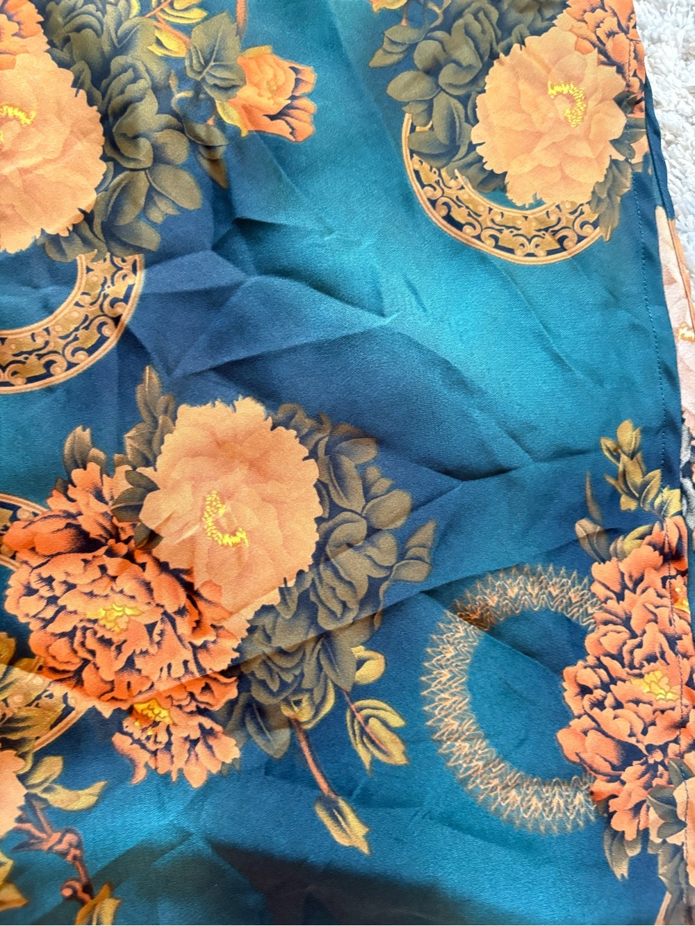 12th Tribe Alexandria Teal Floral Slip Dress Size L NWOT - Picture 5 of 11